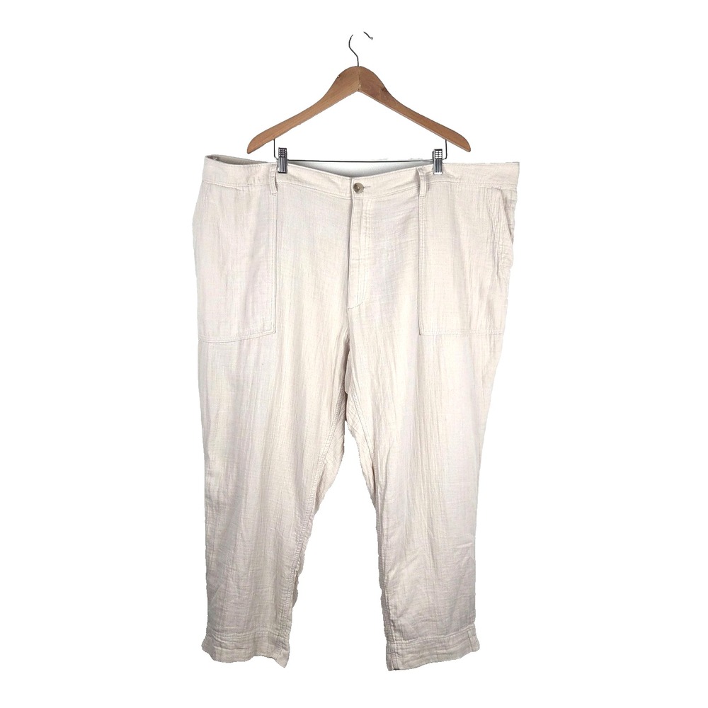 Old Navy Cream Gauze Size 28 High-Waisted Slouchy Cropped Tapered Workwear Pants
